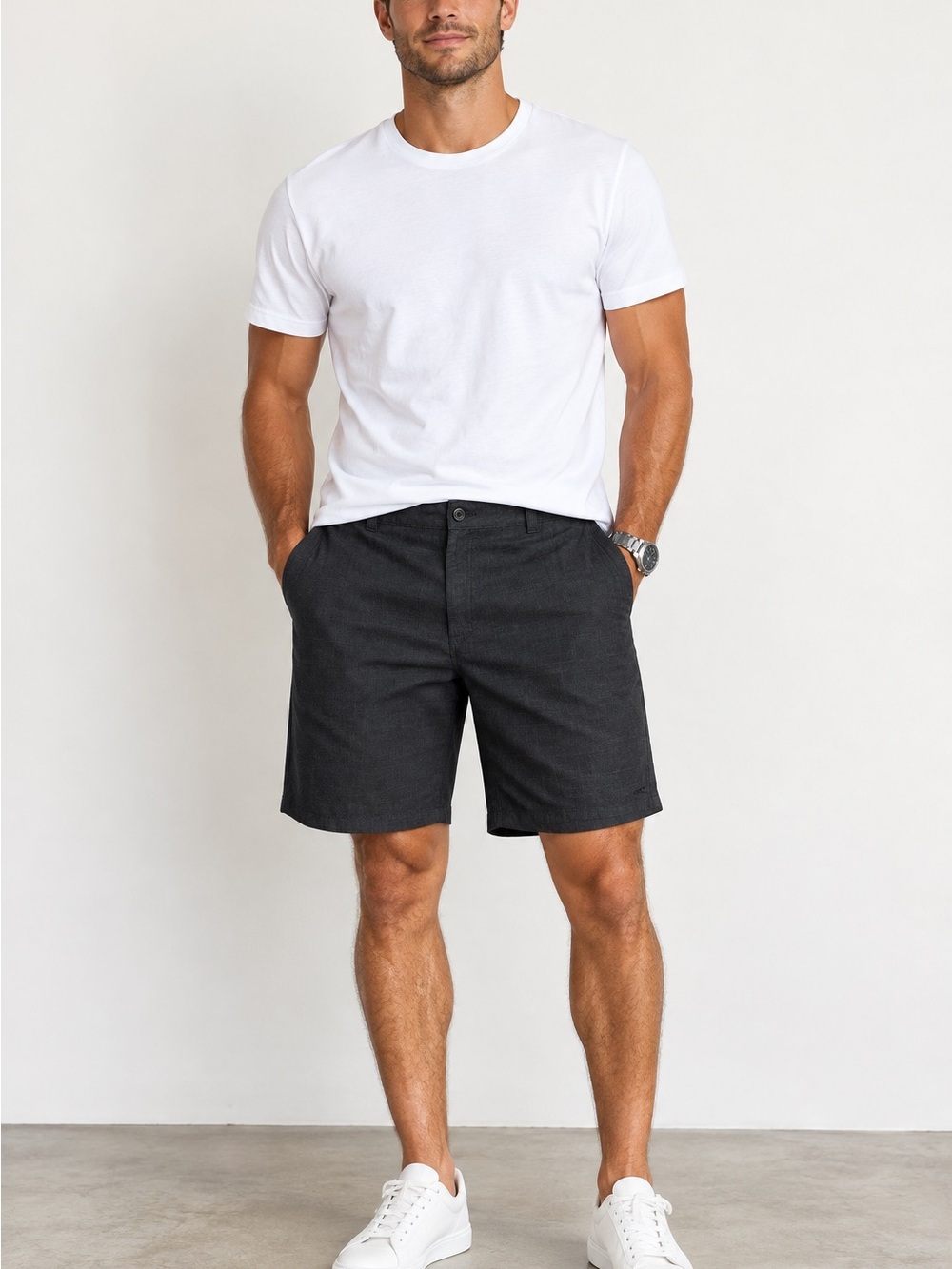 O’Neill Men's Classic Black Heather Hybrid Shorts Chino Golf Surf Shorts Size 38